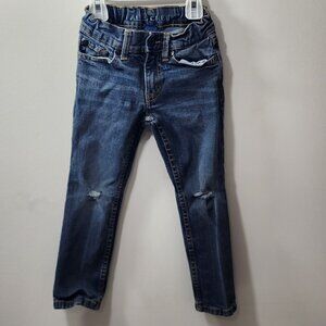 Falls Creek Boy's blue jeans with adjustable waist. 4T
